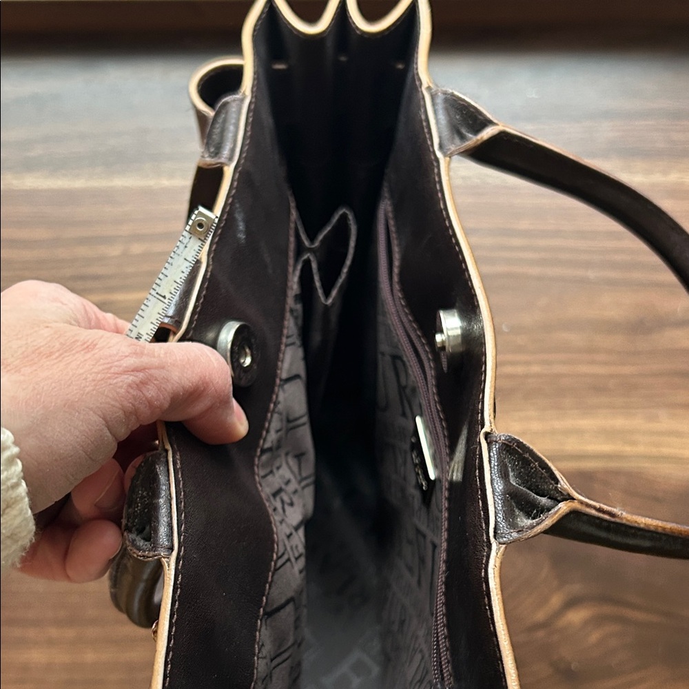 Furla brown vtg Leather Tote Bag - Picture 5 of 8
